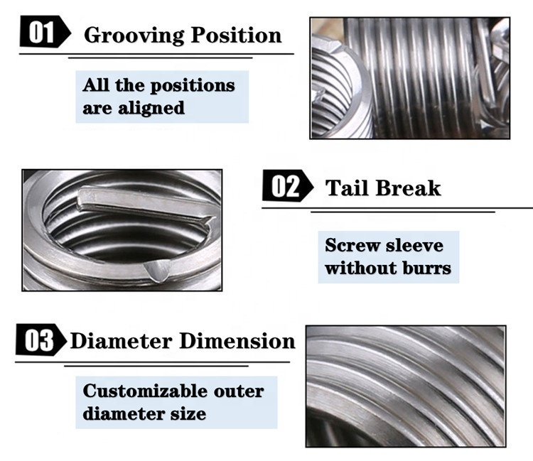 M8 Stainless Steel Threaded Inserts Blind Hole Dead Hole Made in Henan Xinxiang