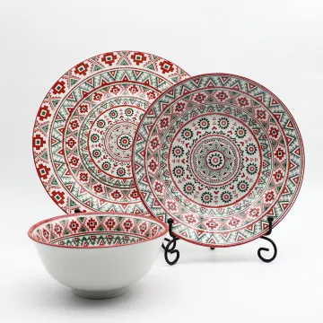 Decal Printing with Round Shape Ceramic Dinnerware Set