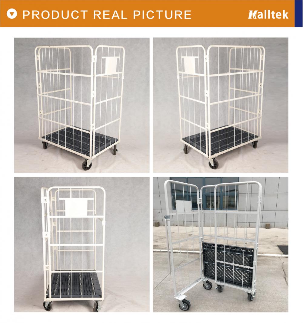 Grid Plastic Bottom Warehouse Stock Trolley