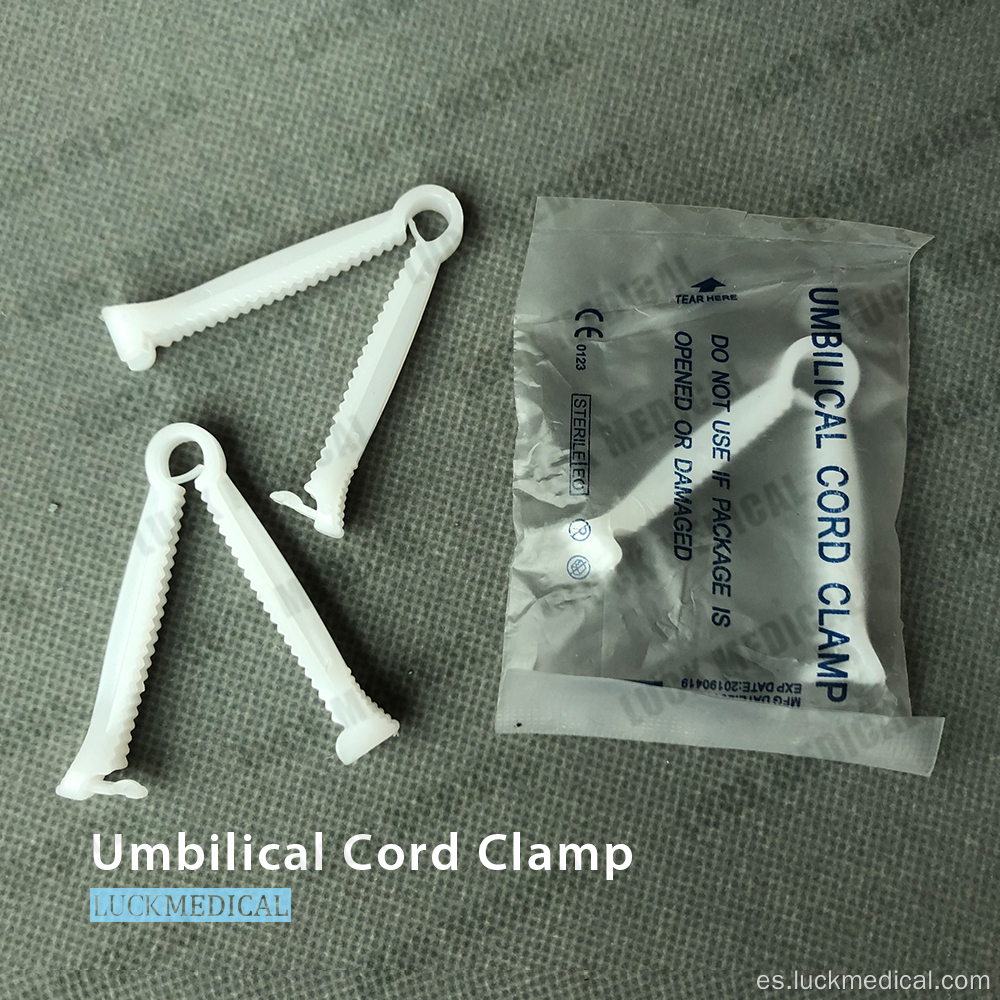 Abrazadera desechable para el cordón umbilical después del parto