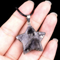 Labradorite 30mm Star Pendant Pendant Necklace 45cm Black Cord