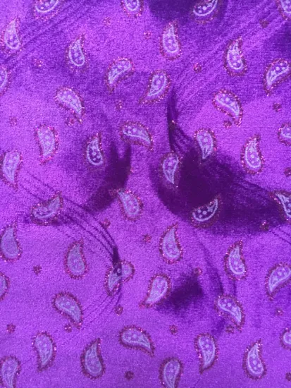 95% polyester 5% spandex KS Velvet KNITTED Velvet dyed With Metallic