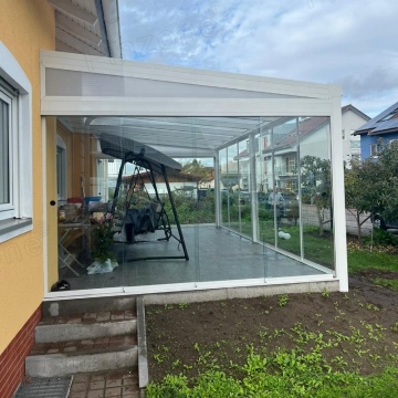 Porte scorrevoli in vetro senza cornice personalizzate in alluminio per interni e patio