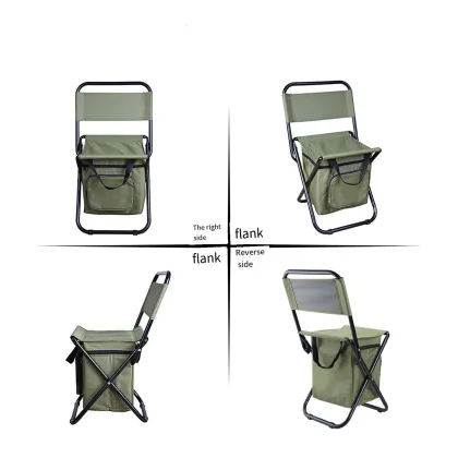 Iron Outdoor Camping Chairs Portable Outdoor Folding Ice Pack Chair Recreational Fishing Chair