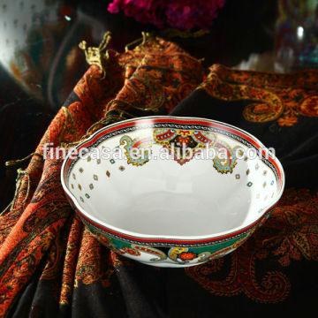 9 Inches Luxury Style New Bone China Antique Salad Bowl of Paisley
