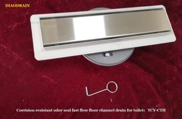 Corrossion resistant stainless channel drain for toilet