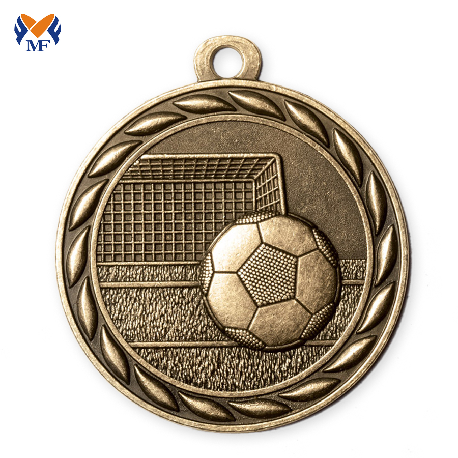 Sportet gravieren Gold Silber Bronze Metall Fußballmedaillen