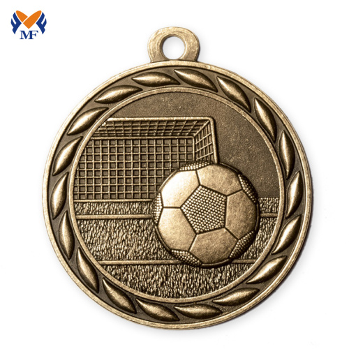 Medaglie di calcio in metallo in bronzo d'argento in oro sportivo