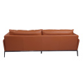 2020 Reka Bentuk Baru Tan Aniline Leather Sofa