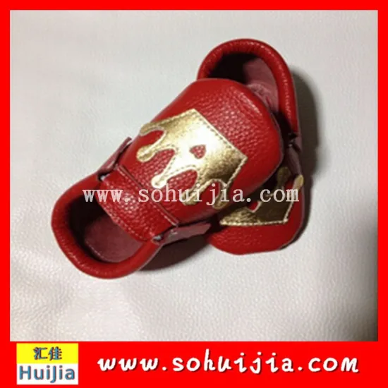 Accept small order wholesale alibaba online hot sale cheap red leather flat baby shoes