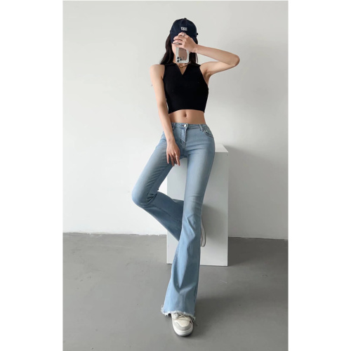 China High Waist Stretch Flare Jeans Women Manufactory