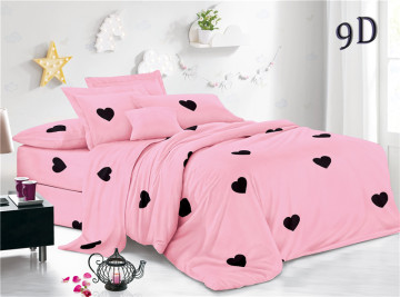 Heart Pattern Printed Children's Polyester Plain Bed Sheets