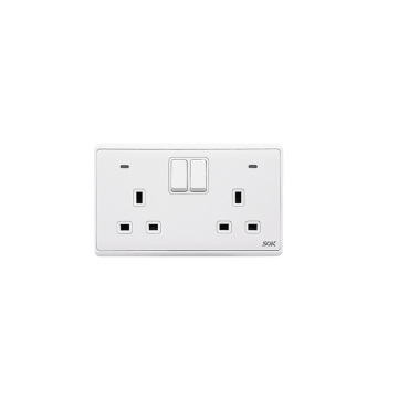Hot sale Two Gang Bipolar Switch Sockets Neon