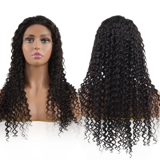 RTS U Part Frontal Water Wave Curly for Black Women Glueless Full HD Frontal Lace Wigs 100% Virgin Human Hair