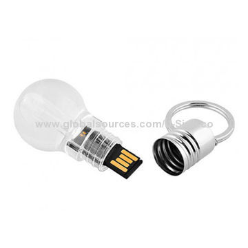 Light Bulb-shaped USB Pen Drive with 64MB to 32GB Memory Capacity, OEM/ODM Orders are Welcome