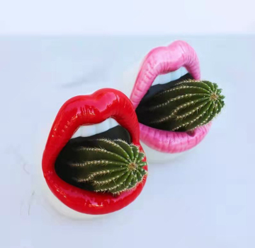Newest Creative Stylish Lip Type Ceramic Flower Pots Wholesale