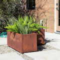 Trough Rust Rust Rectangular Corten Steel Fioter MODERNO DESIGN