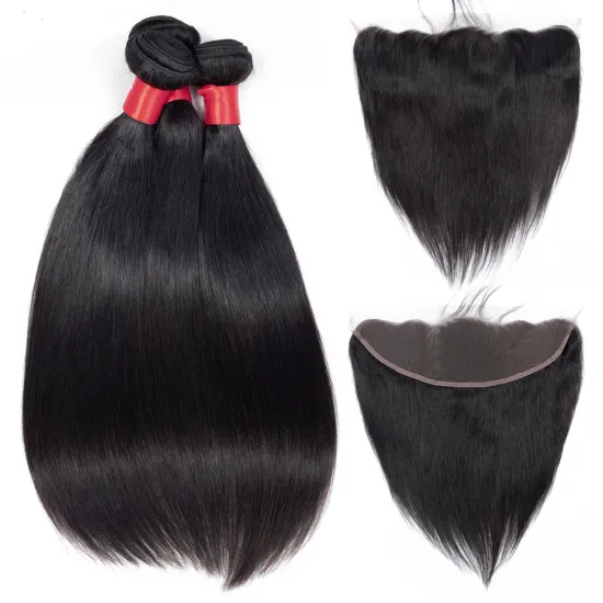 Wholesale vendors Cheap Human Hair bundles with 13*4 Lace Frontal Closure