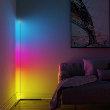 リビングルームとベッドルーム用のモダンなRGB LEDコーナーフロアランプ