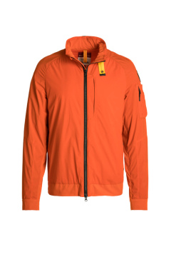 Chaqueta acolchada de bombardero de tipo cremallera de color naranja para hombres