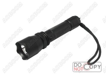 Black Aluminum 235 Lumens Three Mode 3.0v-4.2v Rechargeable Led Flashlight For Police Torch