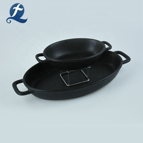 Custom black ceramic bakeware set