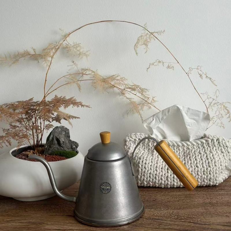 Modern Silver Metal Cutlery with Wooden Handles