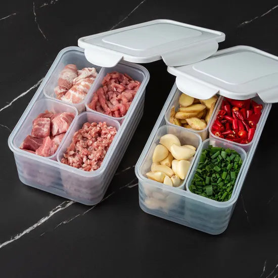 BPA-Free Glass Meal Prep Lunch Box with Airtight Lid - 4 Compartment Food Storage Container