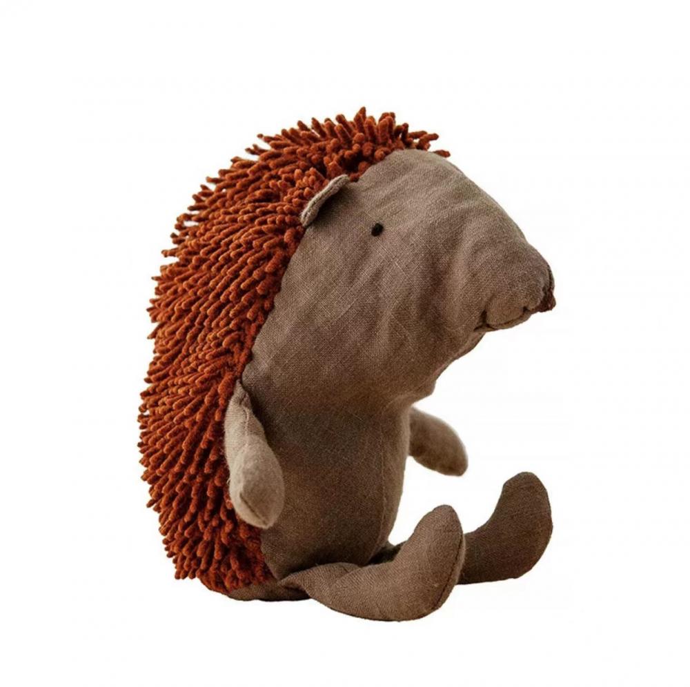 Brown hedgehog stuffed toy Throw pillow children's toy