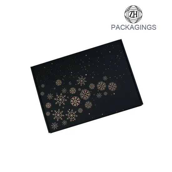 Customized matt black gold stamping mailer box