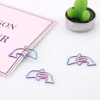 Iridescent Dolphin Paper Clips