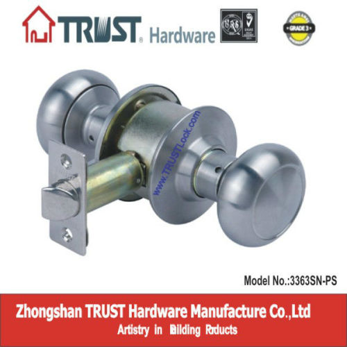 3363SN-PS:TRUST ANSI Grade 3 Cylindrical Passage Knob Lock