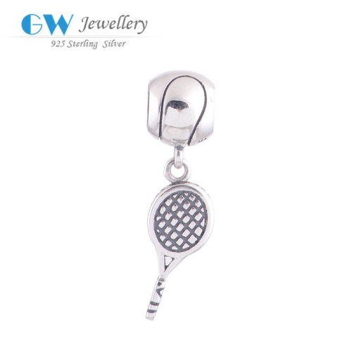 Genuine 925 Silver Jewelry Tennis Sports Charms Fit European Brand Bracelets