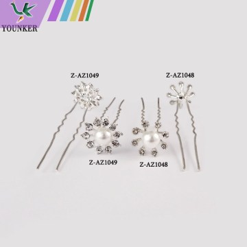 Hot sale shining crystal&pear bridal wedding jewelry flower hairpins