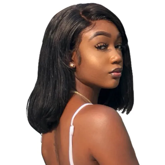 Fashion Plus Hair 13x6  BoBo Lace Front Human Hair Wigs  Mink Straight Natural Color Pre Plucked Bleached Knots wig For Womens