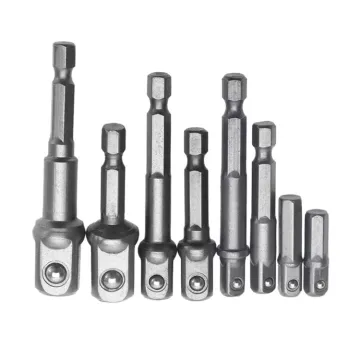 1/4", "3/8", and "1/2" Hex Shank Drill Bit, Adapter, Nut Driver, and Power Extension Bit for Drills