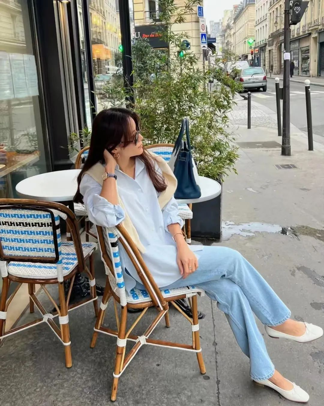 white ballet-style outdoor shoes