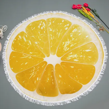Fruit shaped summer microfiber circle beach towel