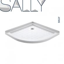 SALLY ABS قاعدة أكريليك بيضاء رباعي دش صينية