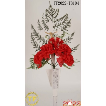 19" Red Carnation with Crucifix