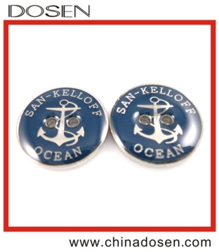 Enamel cover high quality magnetic buttons clothes on shoulder for women's jacket,Epoxy domed Paint blue button up shirts