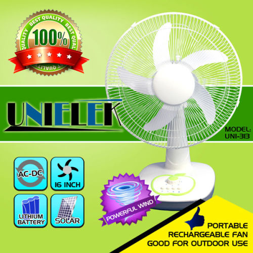 AC/DC using solar rechargeable fan portable solar fan LED light rechargeable dc fan