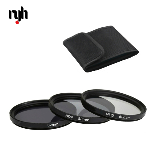 RYH 3 in 1 Gray ND2 ND4 ND8 Lens Filter Kit Set 49mm 52mm 55mm 58mm 62mm 67mm 72mm 77mm for Canon Nikon Sony Pentax Camera