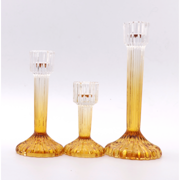 hot selling glass long stem candle holders