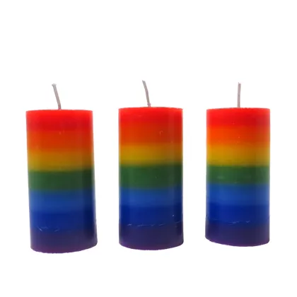 Pillar candle wax in seven colors