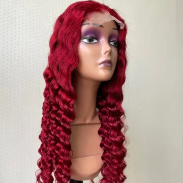 Hair Burgundy Color Wig Deep Wave Highlight Piano Color Brazilian Human Hair Wigs Virgin Human Hair Lace Front Wigs