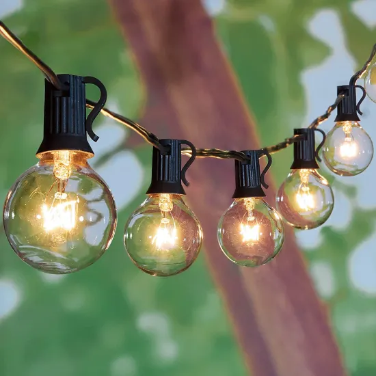 48 FT G40 Solar Outdoor String Lights - Vintage Edison Bulbs Commercial Grade Heavy-Duty Decorative Lights