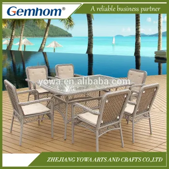 Gemhom 162cm Rectangular 6 Seater Flat Cushion Dining Set