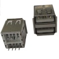 USB A Receptacle Double Stack Straight DIP L=14.2mm