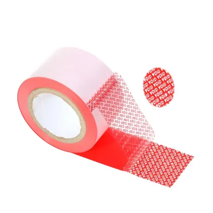 red all transfer OPEN VOID label material